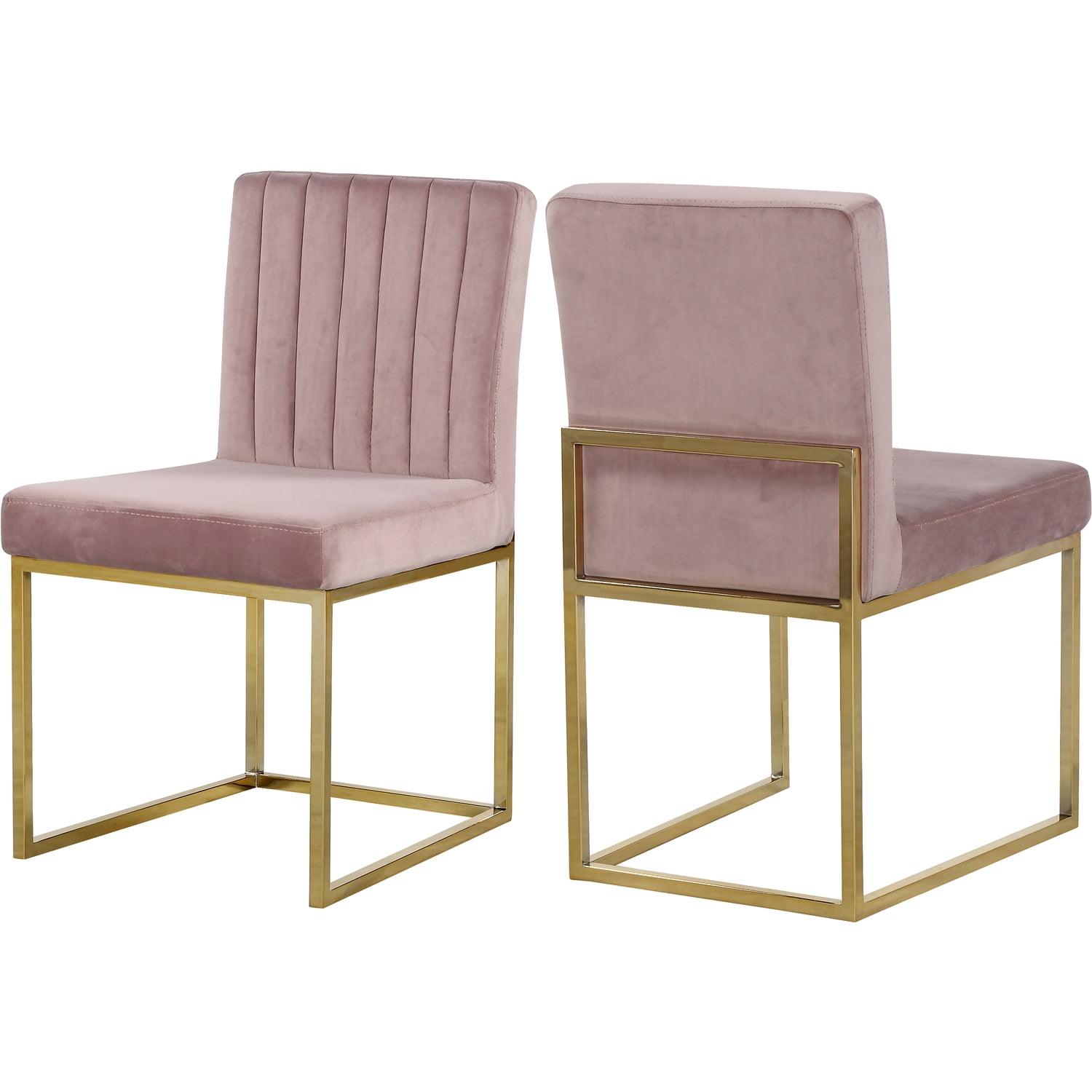 Meridian Furniture Giselle Pink Velvet Dining Chair (Set of 2)