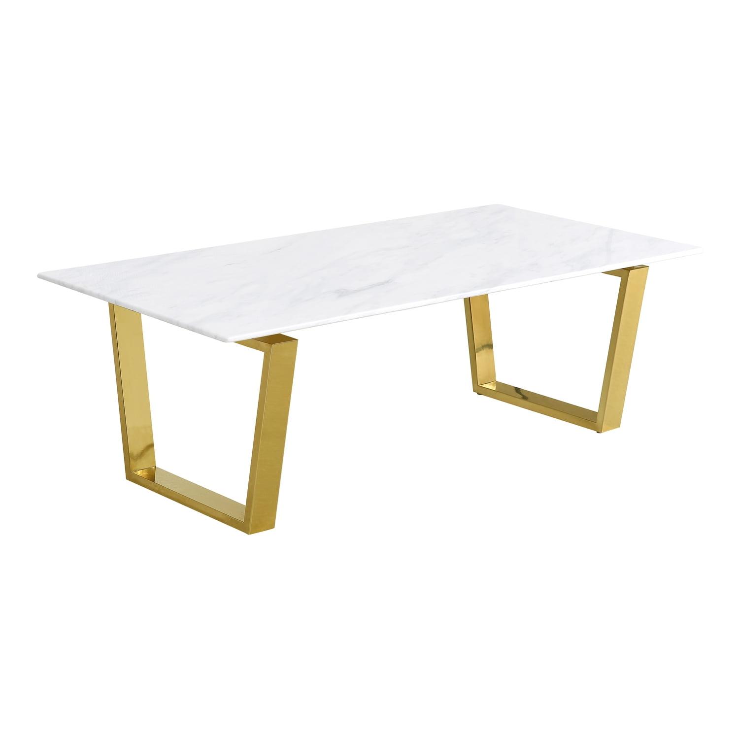 Elegant Gold and White Marble Lift-Top Coffee Table with Storage