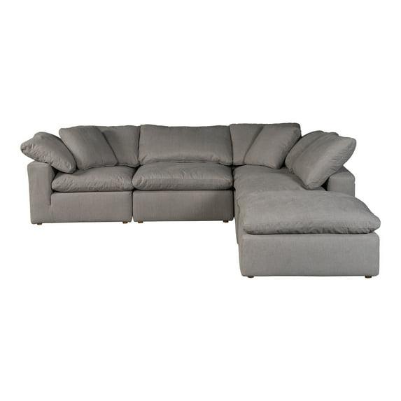 Modular Sectional Sofa - Light Gray Fabric - Home Living Room Seating