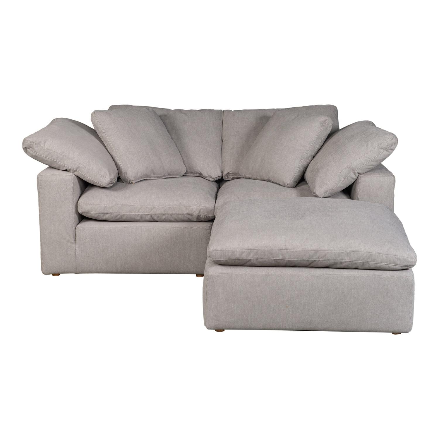 Homestock Medieval Majesty Nook Modular Sectional In Fabric - Light Grey