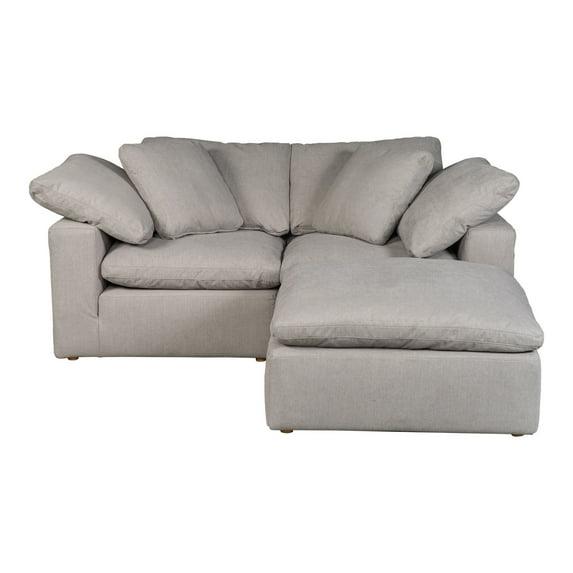 Homestock Medieval Majesty Nook Modular Sectional In Fabric - Light Grey