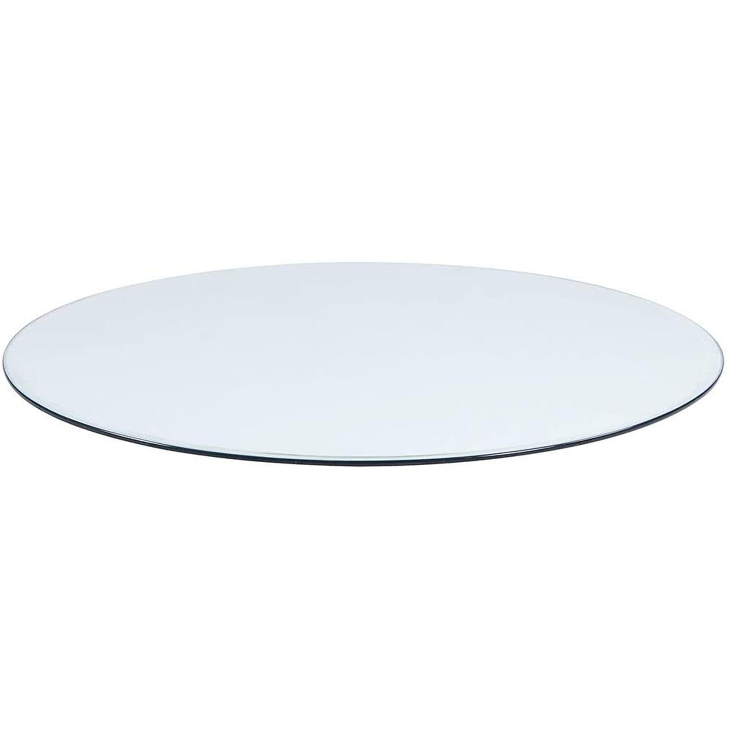 48" Clear Round Glass Table Top with Beveled Edge