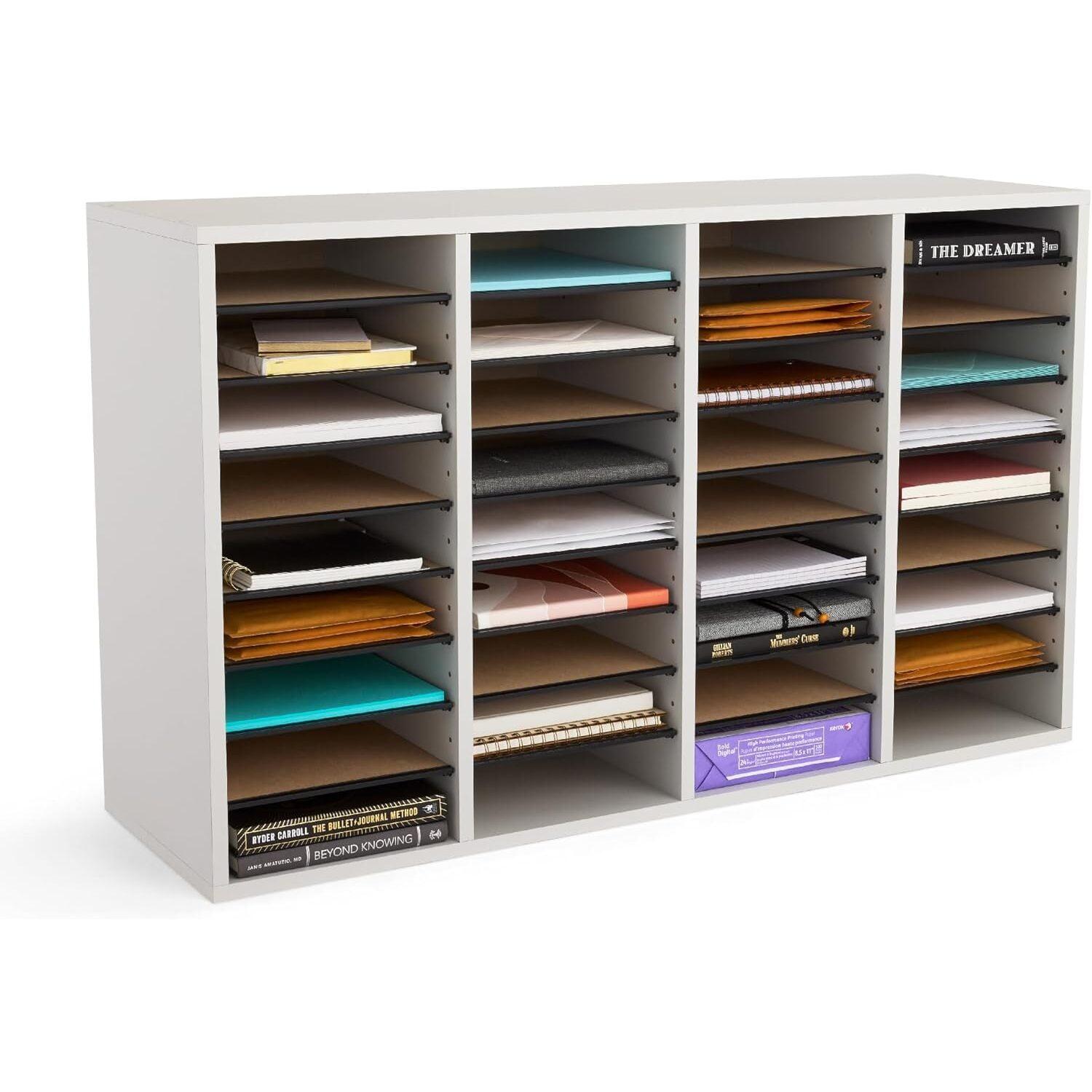 Safco® Adjustable Compartment Wood Literature Orga Literature Sorter
