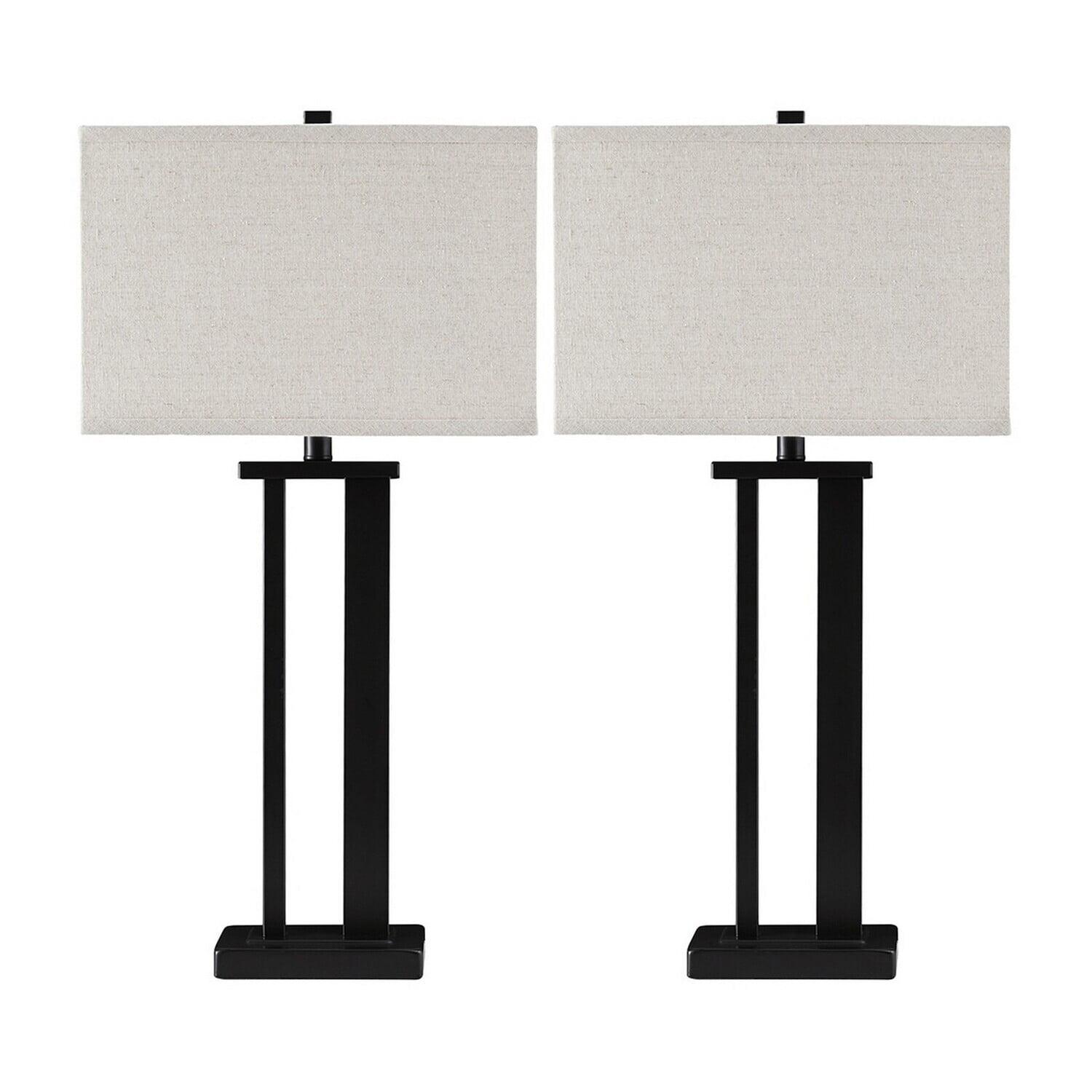 Set of 2 Aniela Metal Table Lamps Bronze - Signature Design by Ashley: Industrial Style, UL Listed, 3-Way Switch