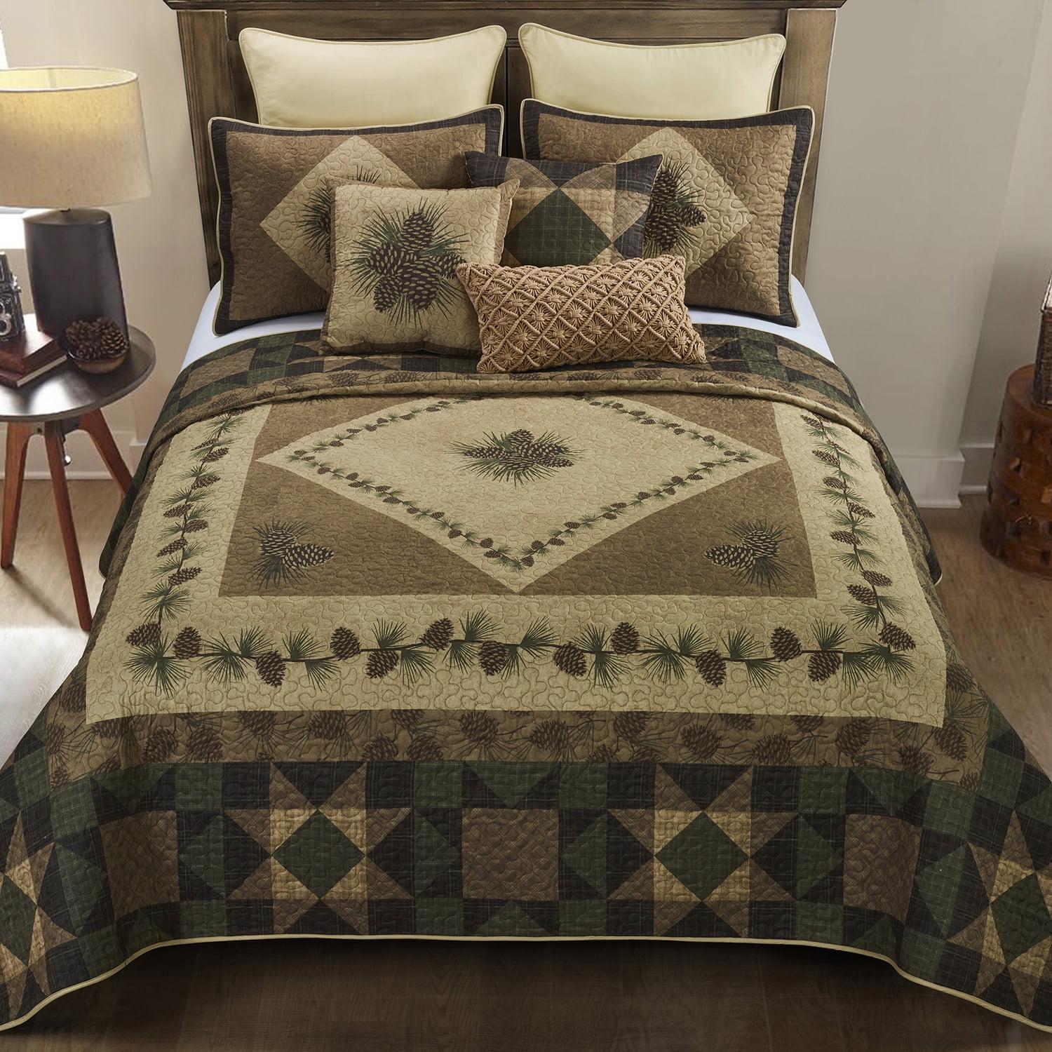 Rustic Brown Reversible Microfiber Full Quilt Set