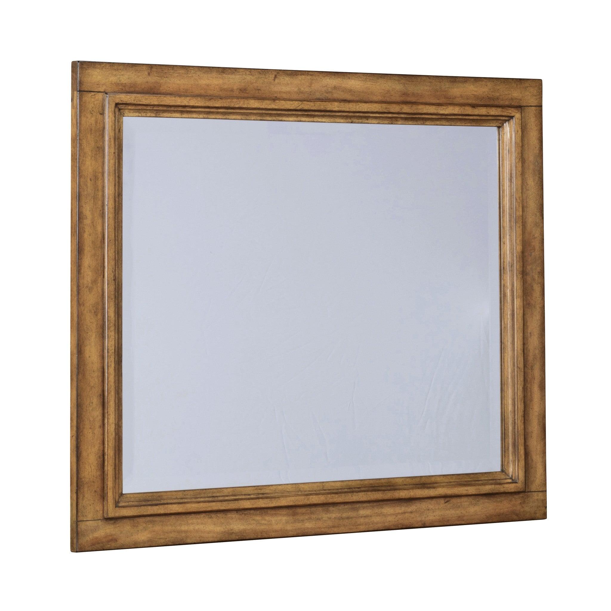 Sedona Toffee Brown Rectangular Wood Mirror with Beveled Glass