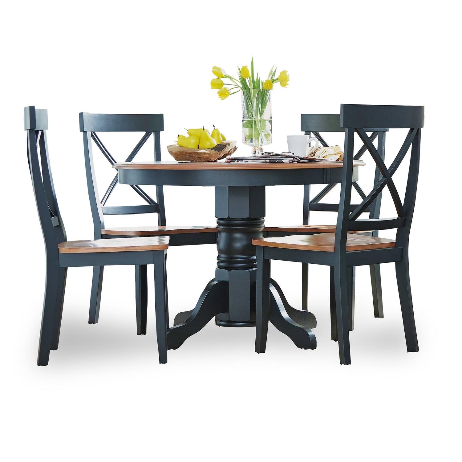 Homestock Boldly Bohemian Black Wood 5 Piece Dining Set