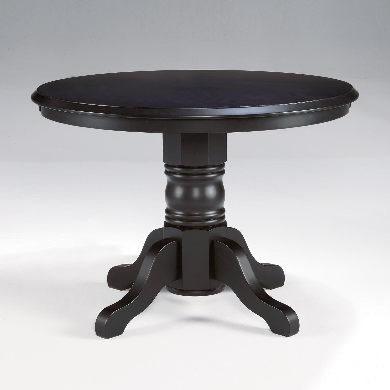 Classic Black 42" Round Wood Pedestal Dining Table