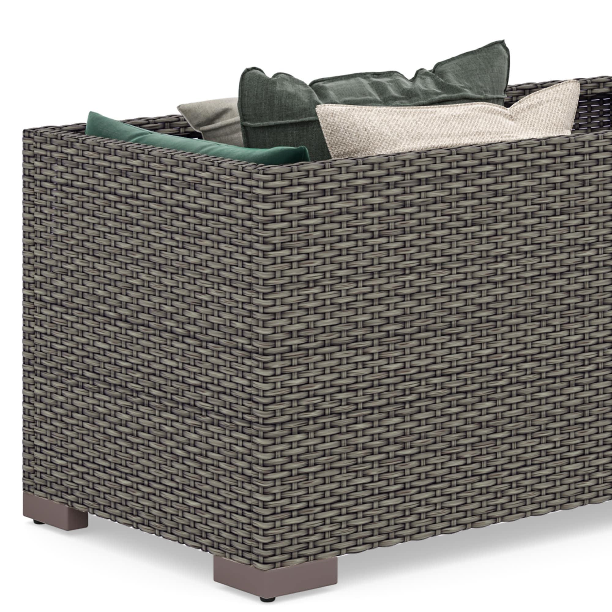 Homestyles Boca Raton Rattan Outdoor Storage Table in Brown