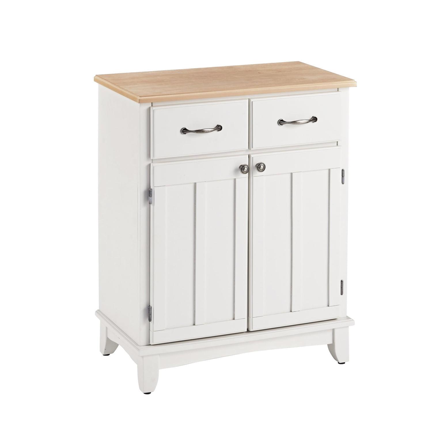 Elegant Homestyles White Hardwood Buffet with Sleek Wood Top