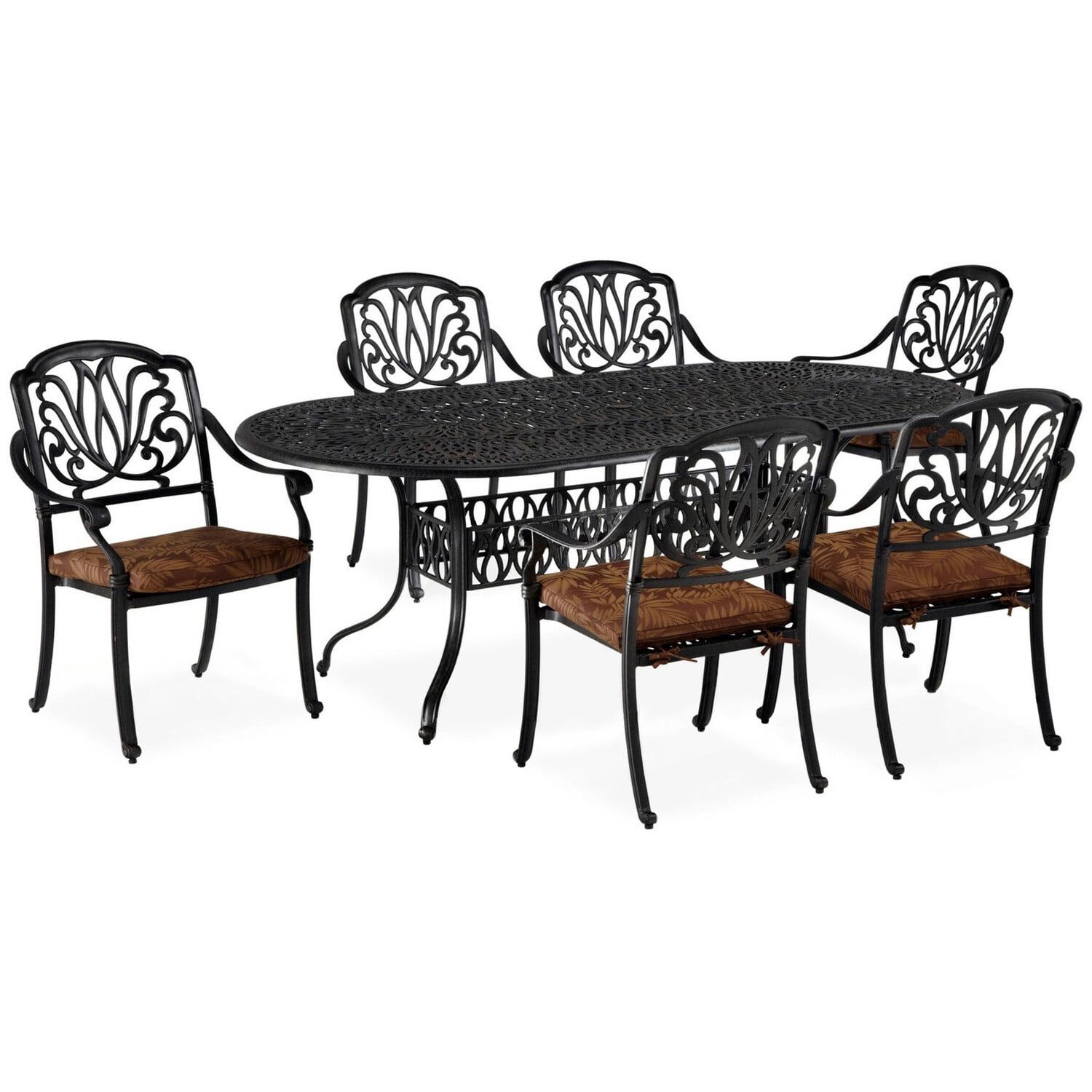 Capri Charcoal Cast Aluminum 7-Piece Outdoor Dining Set