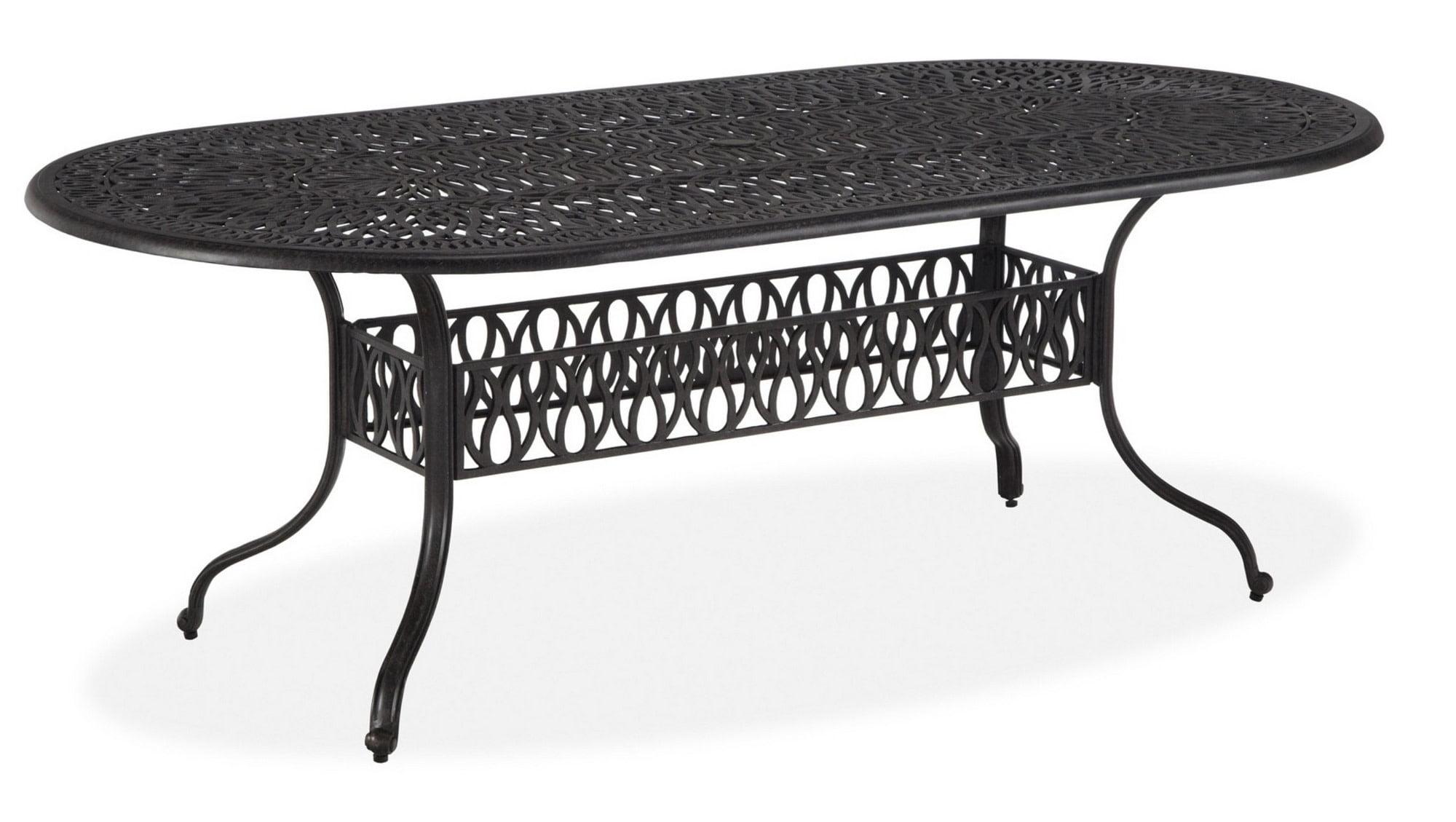 Capri Charcoal Aluminum Outdoor Oval Dining Table