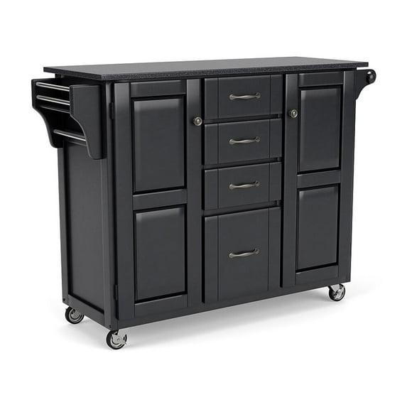 Homestyles Create-a-Cart Wood Kitchen Cart in Black