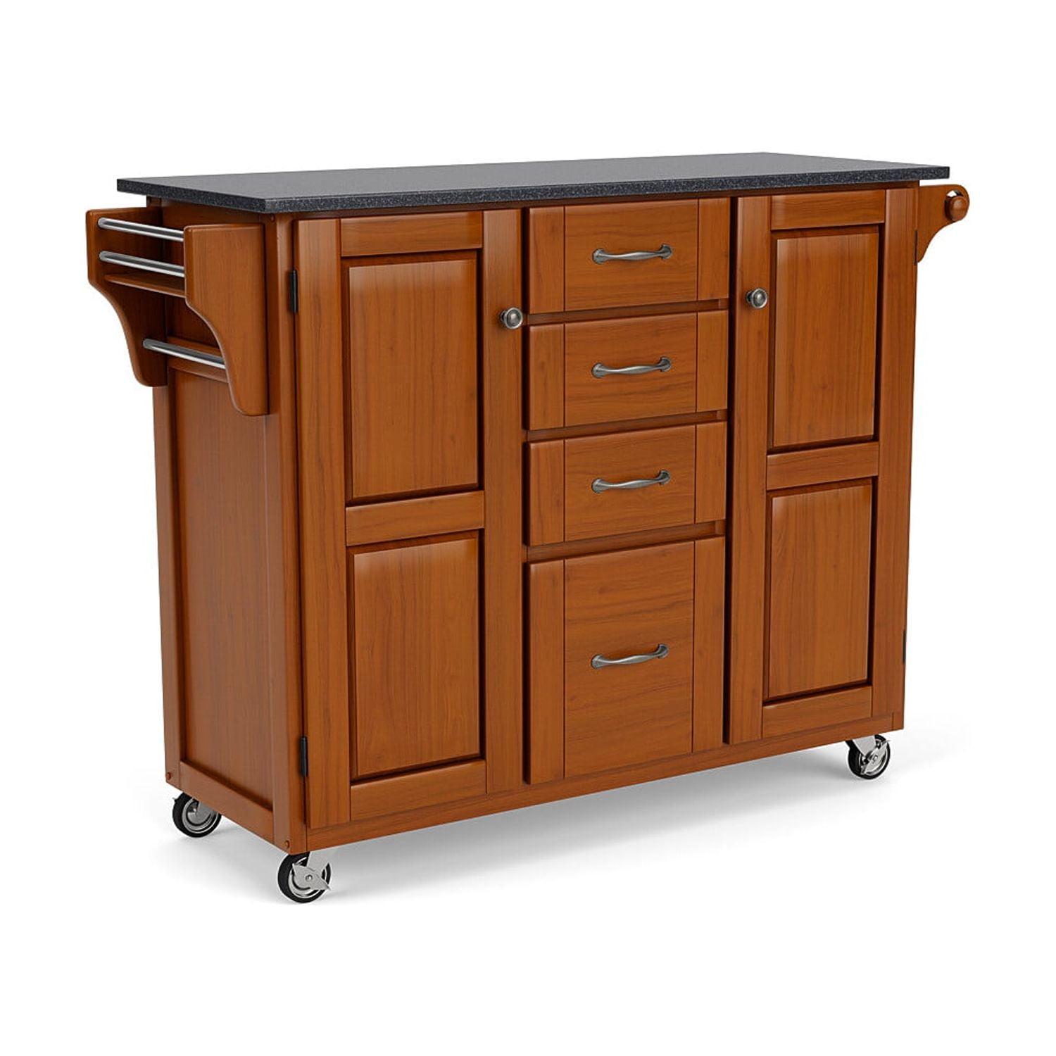 Homestyles Create-a-Cart Wood Rolling Kitchen Cart in Brown