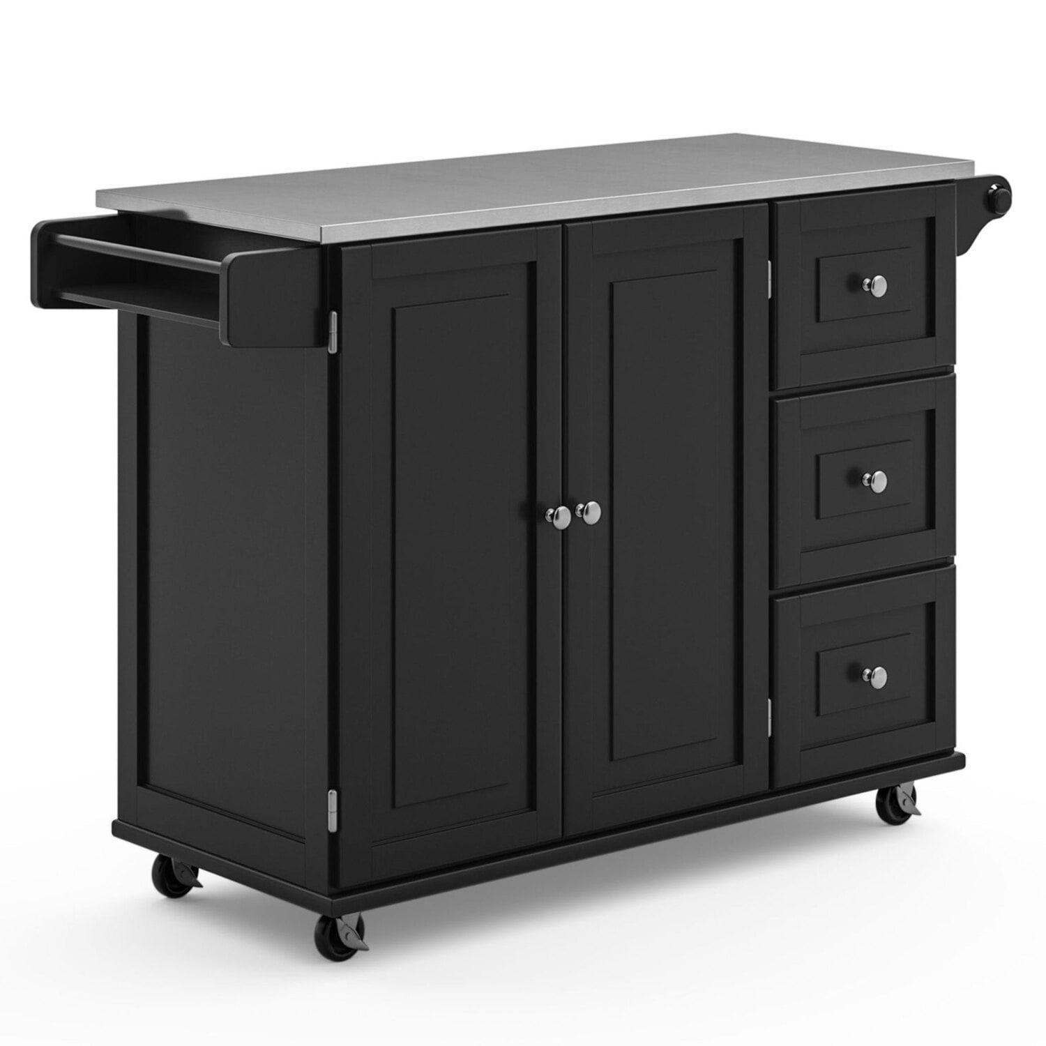 Homestyles Dolly Madison Wood Kitchen Cart in Black