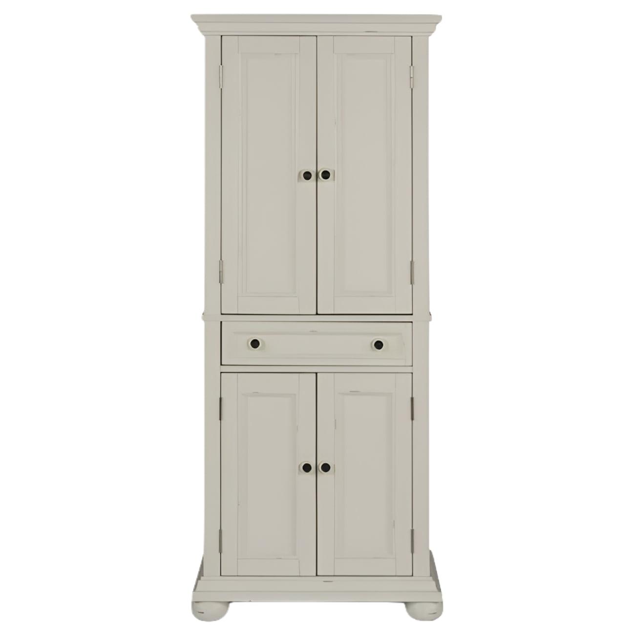 Home Styles Dover Kitchen Pantry White : Hardwood Construction, 4-Door Design, Adjustable Shelves, 1 Drawer