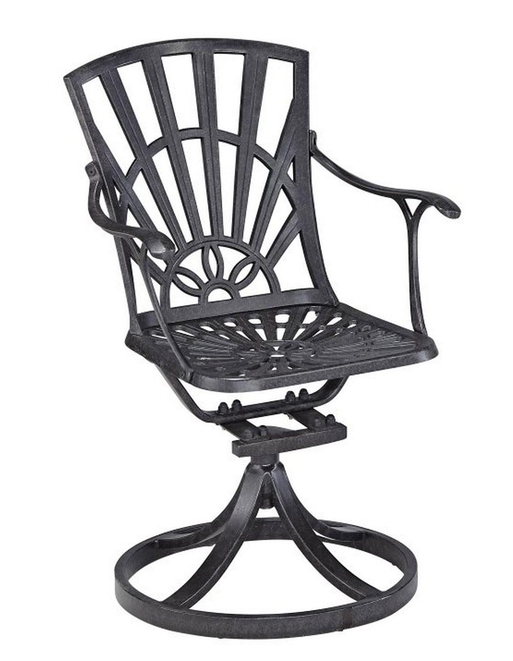 Charleston Swivel Rocking Chair in Charcoal Cast Aluminum