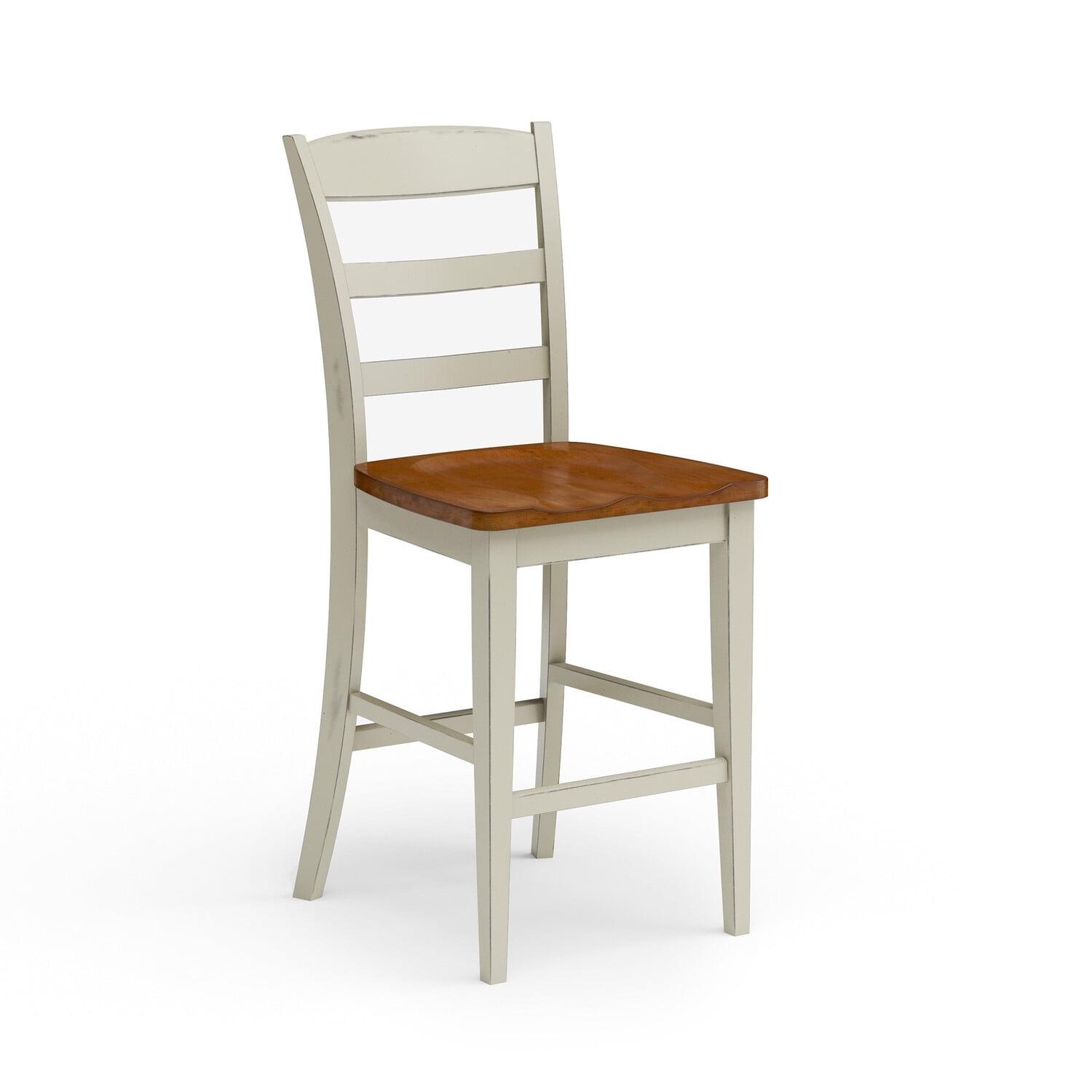 Monarch Counter Height Barstool Off White - Homestyles: Hardwood Island Chairs, Kitchen Stool with Back