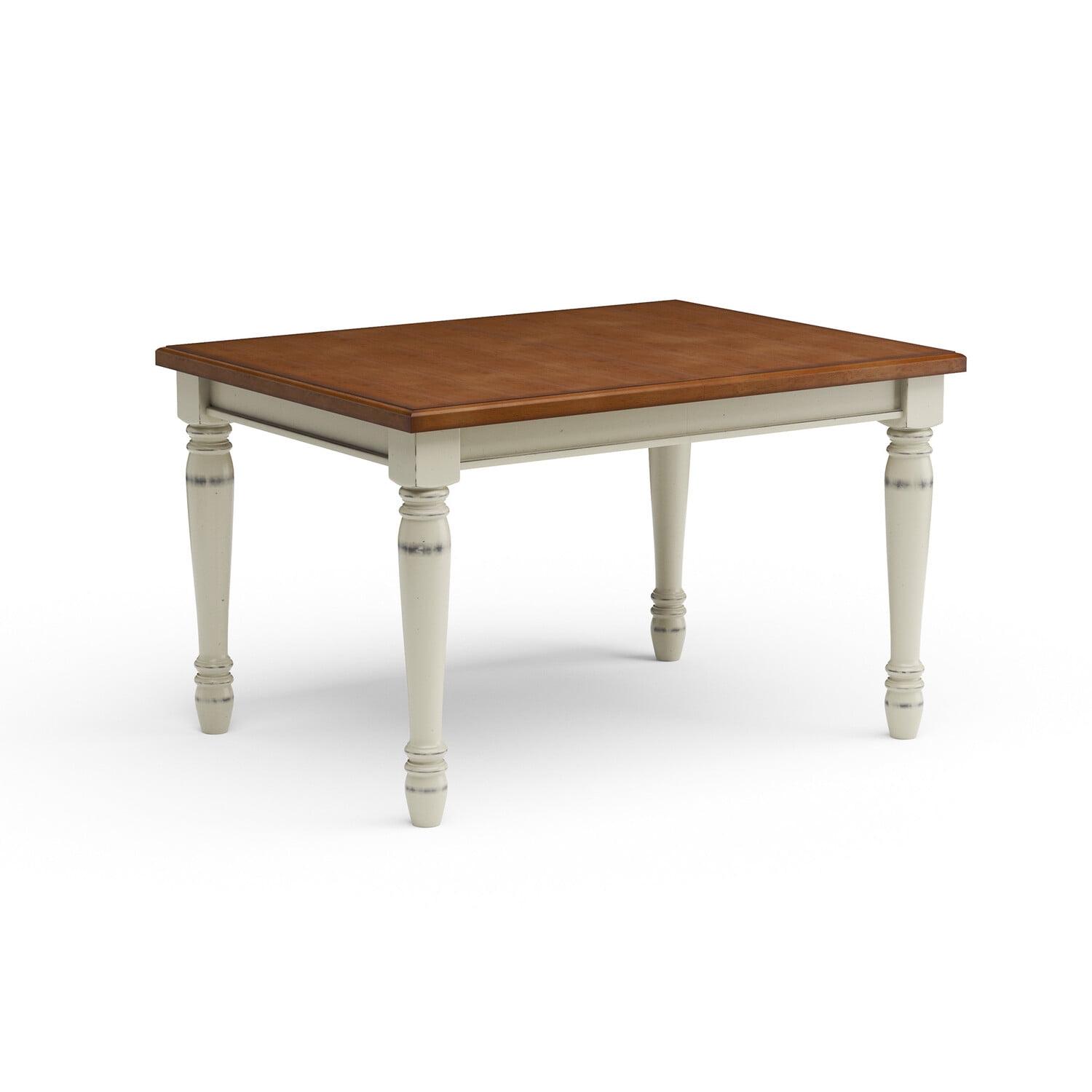 Cottage Charm Extendable Dining Table in Off-White and Oak