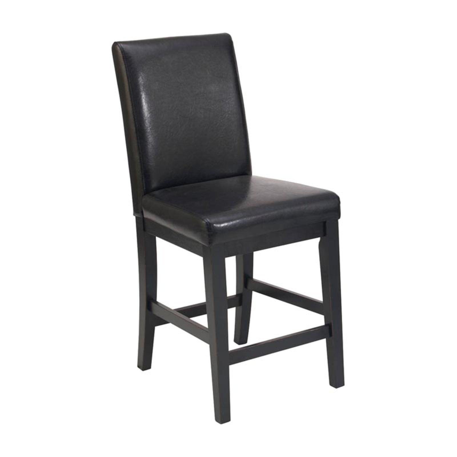 Nantucket Black Wood and Vinyl Counter Stool