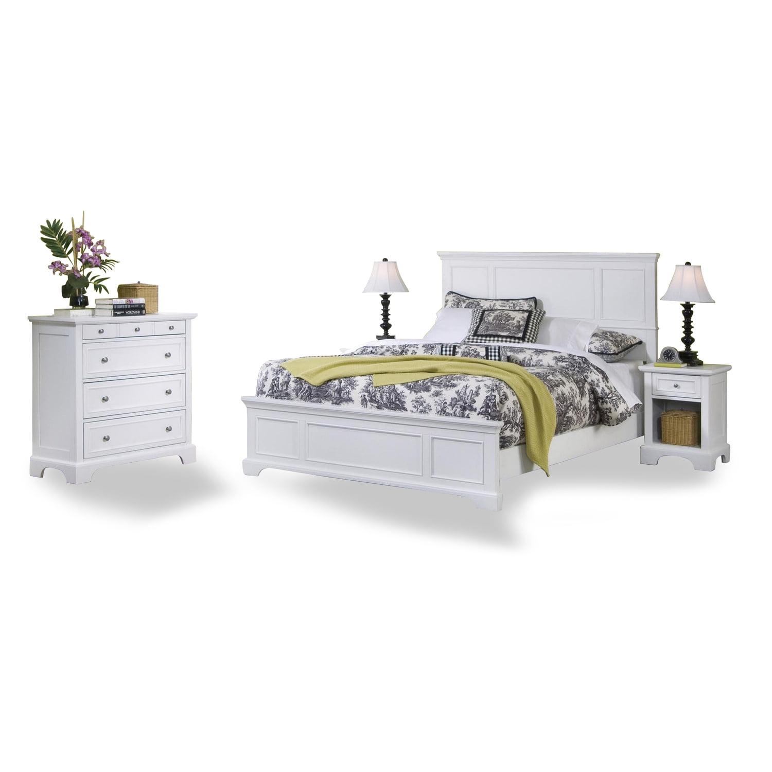 Naples Off-White Queen Bed with Nightstand and Chest