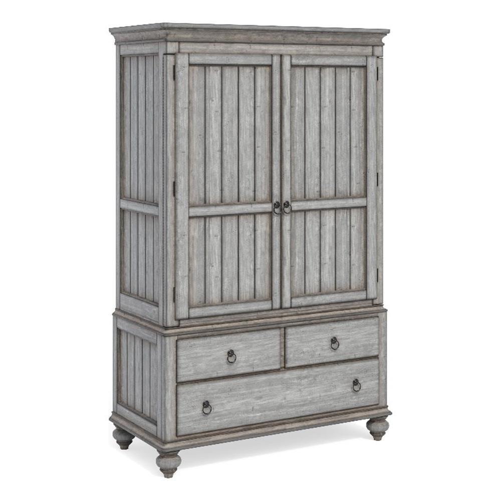 Homestyles Plymouth Gray Armoire with Weathered Gray Finish