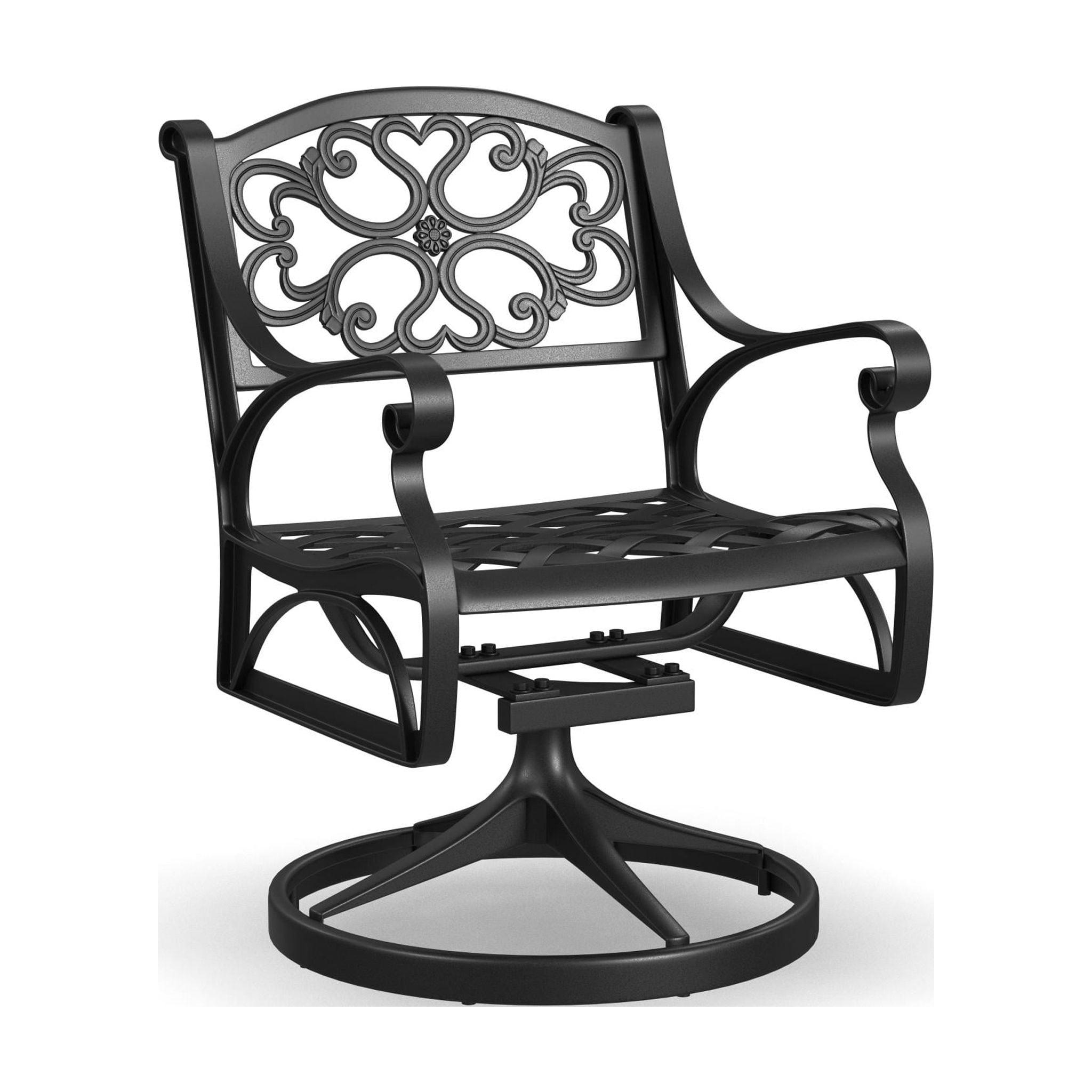 Sanibel 360-Degree Swivel Rocking Chair in Black Cast Aluminum