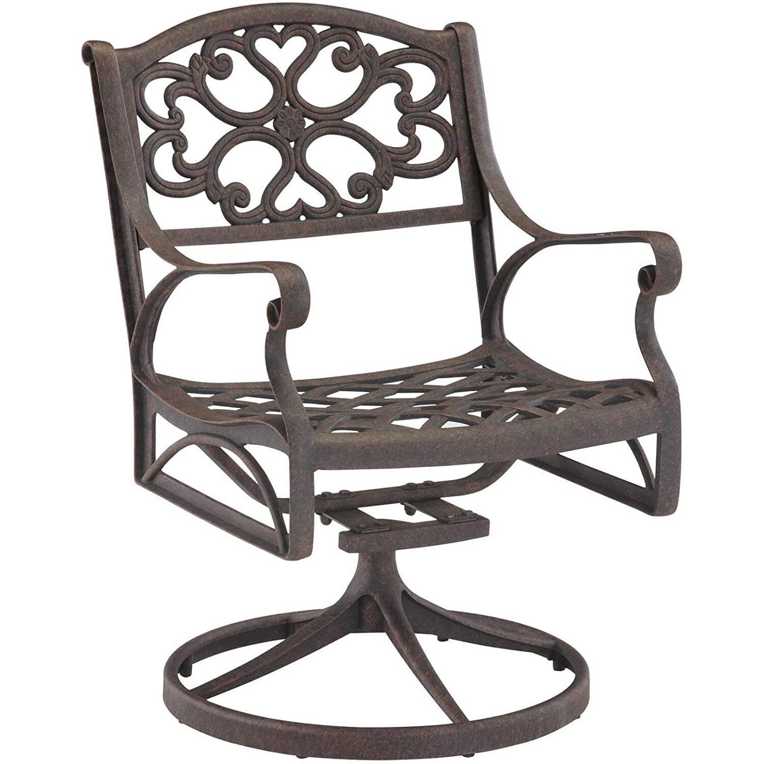 Bronze Cast Aluminum Swivel Dining Chair with Cushion