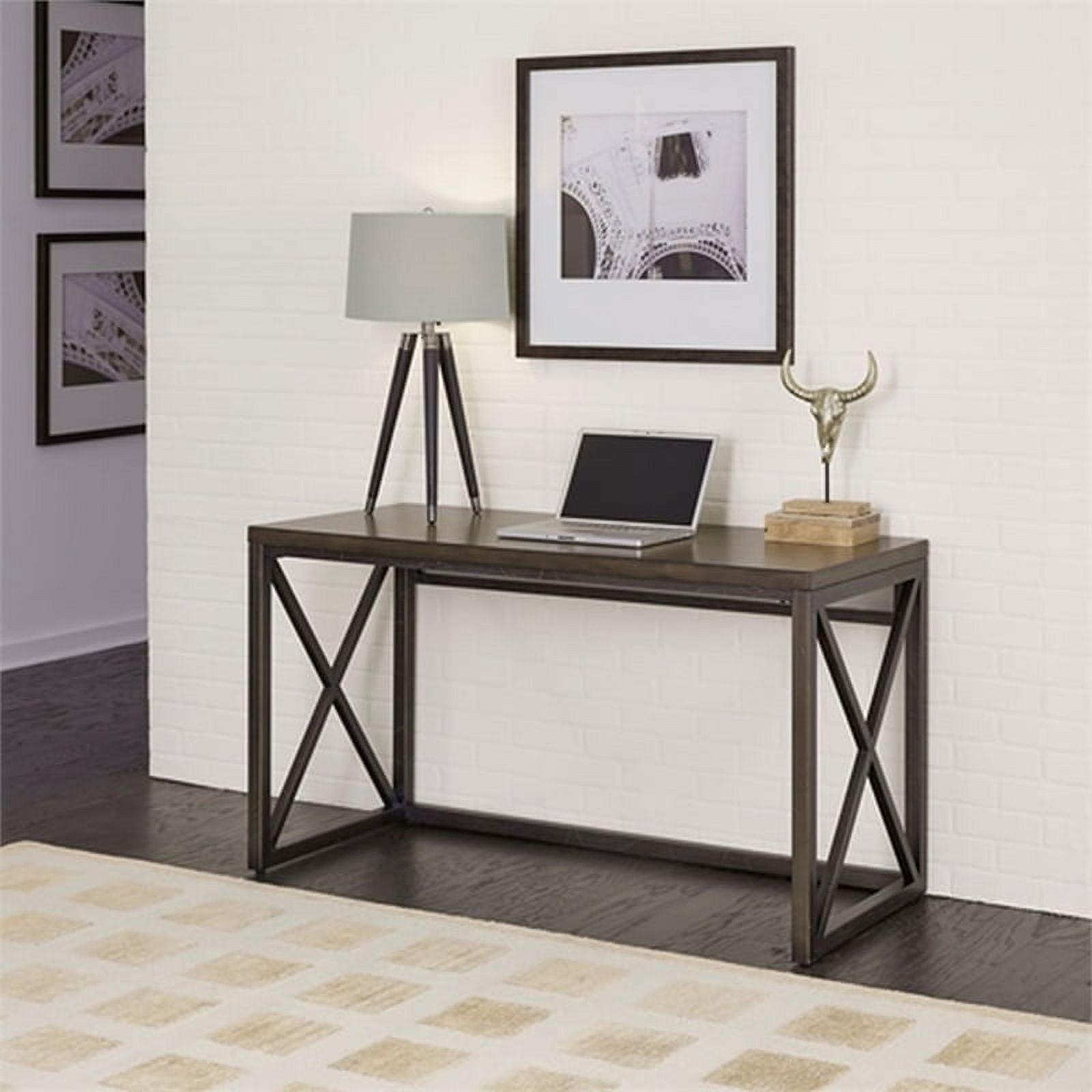 Homestyles Xcel Wood Computer Writing Desk 54 inch, Home Office Table, Work Desk With Sturdy Metal Base