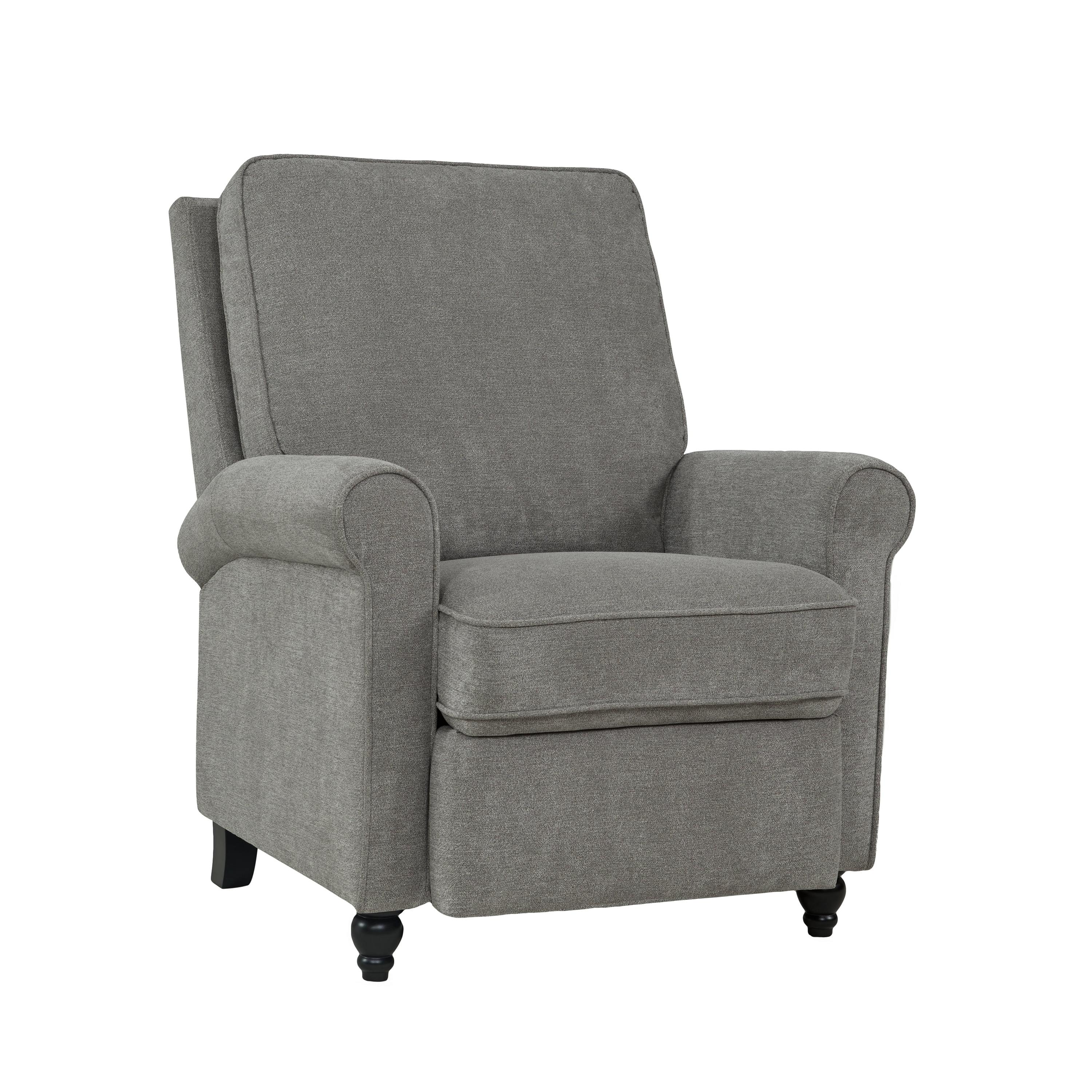 Homesvale Lincoln Push Back Recliner Chair, Gray Chenille