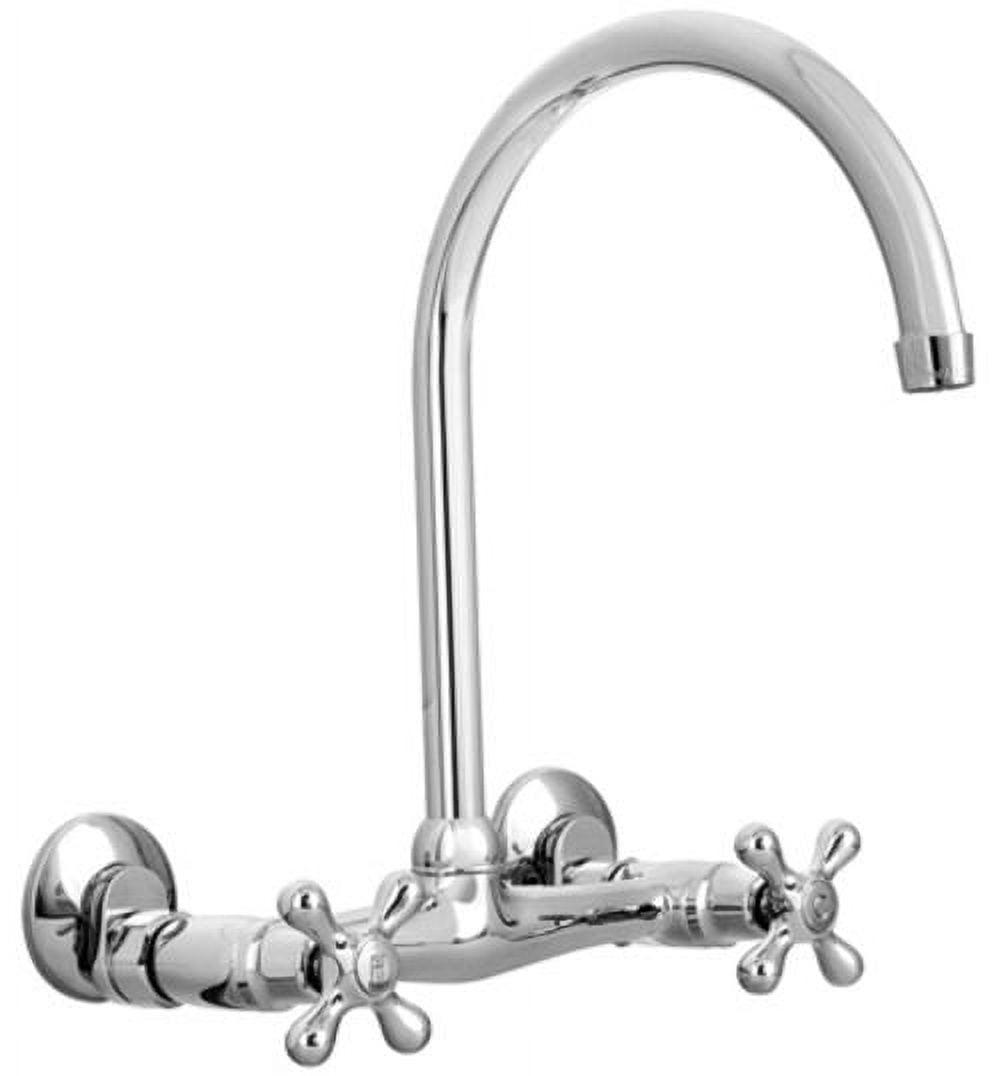 Homewerks Two Handle Chrome Wall Mount Kitchen Faucet