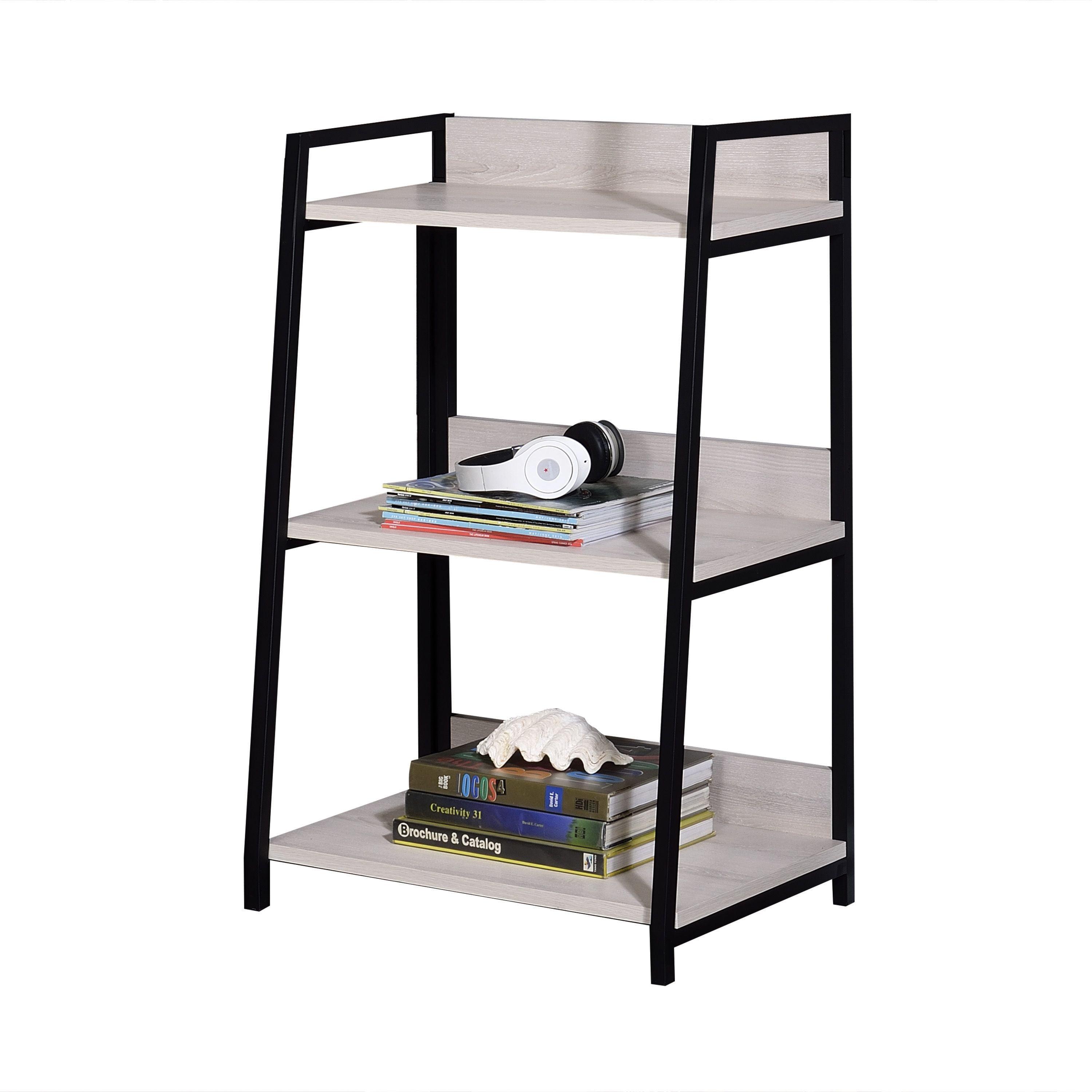 ACME Wendral 3-Tier Bookshelf in Natural and Black