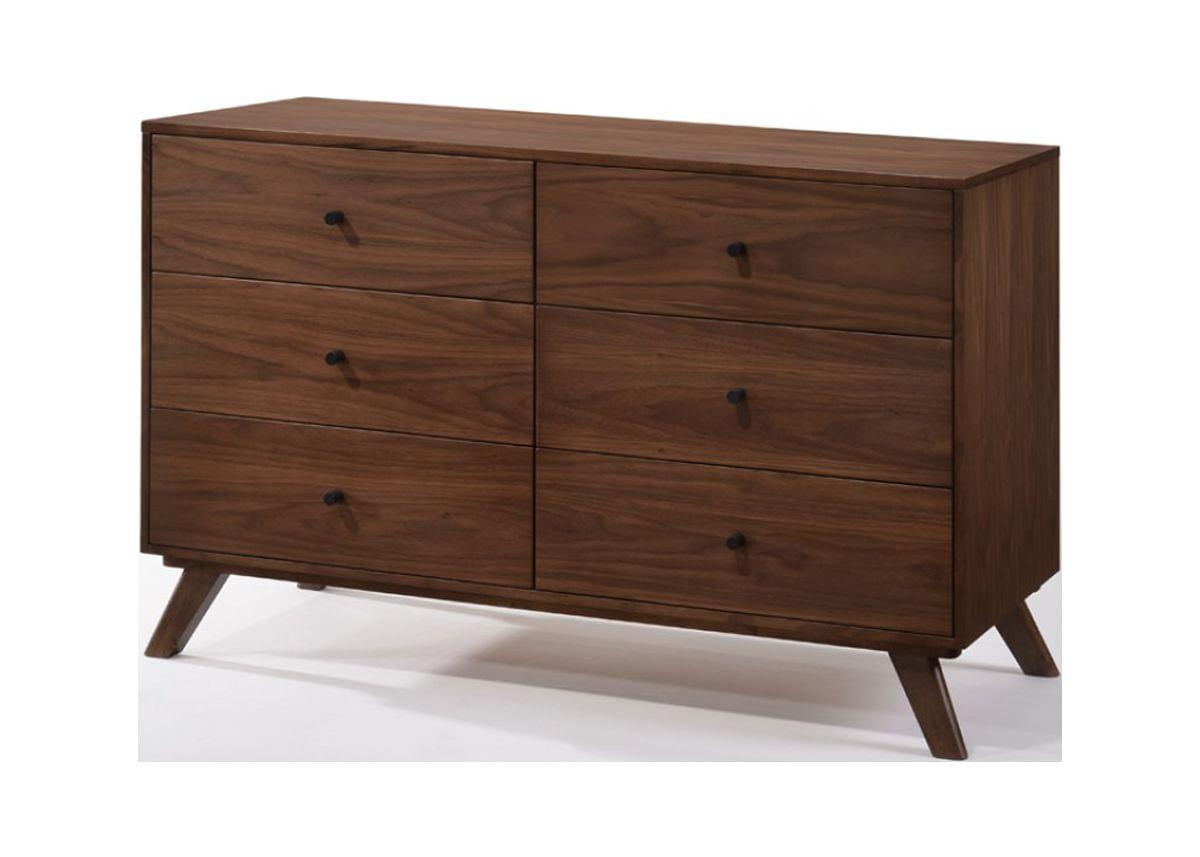 Mid-Century Modern Walnut 6-Drawer Dresser