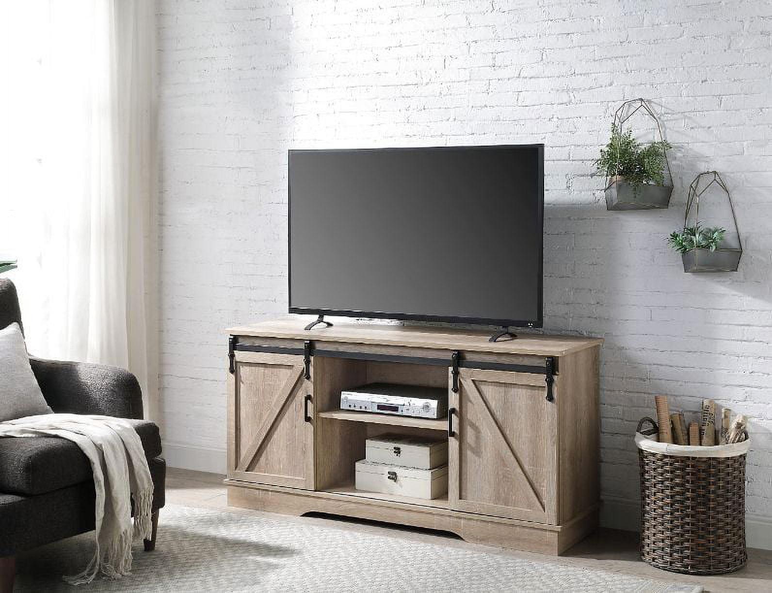 Bennet 58" Oak Corner TV Stand with Cabinet