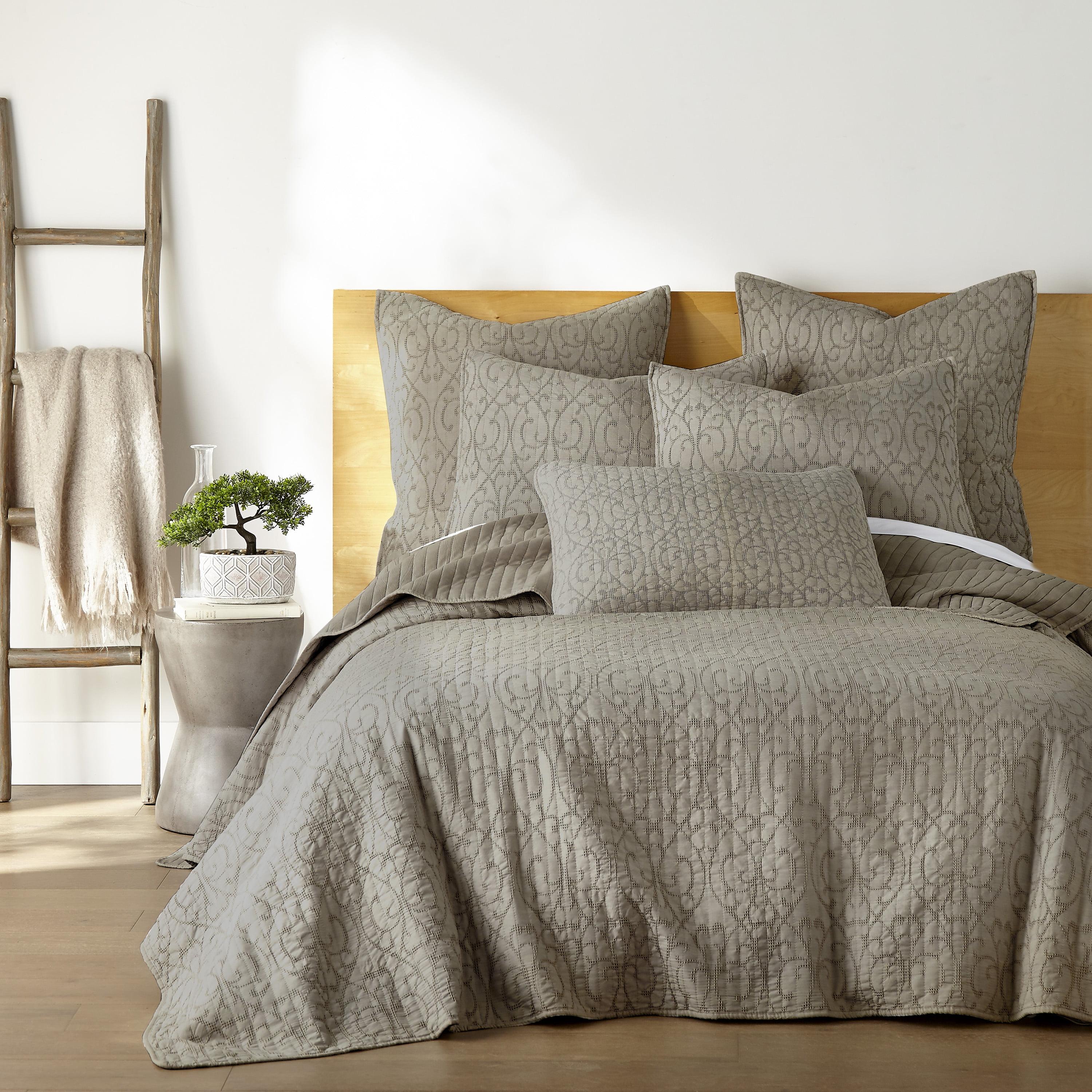 Taupe Twin Reversible Microfiber Quilt Set