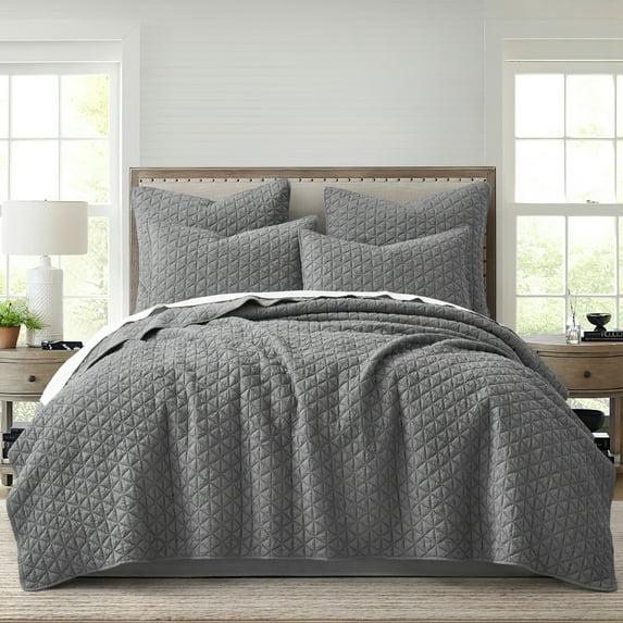 Rowan Grey Quilted Throw - Levtex Home