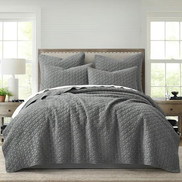 Rowan Grey Quilted Throw - Levtex Home