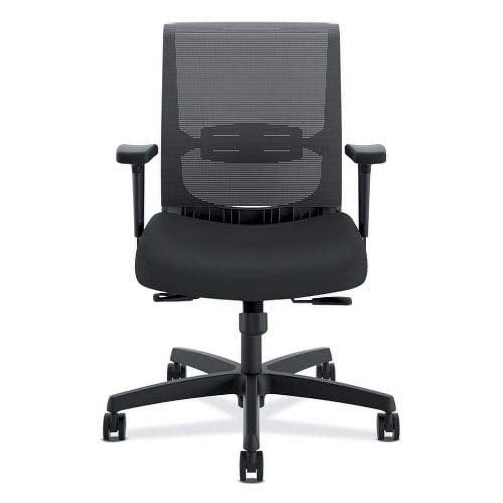 Adjustable Black Mesh Task Chair with Swivel and Arm Support