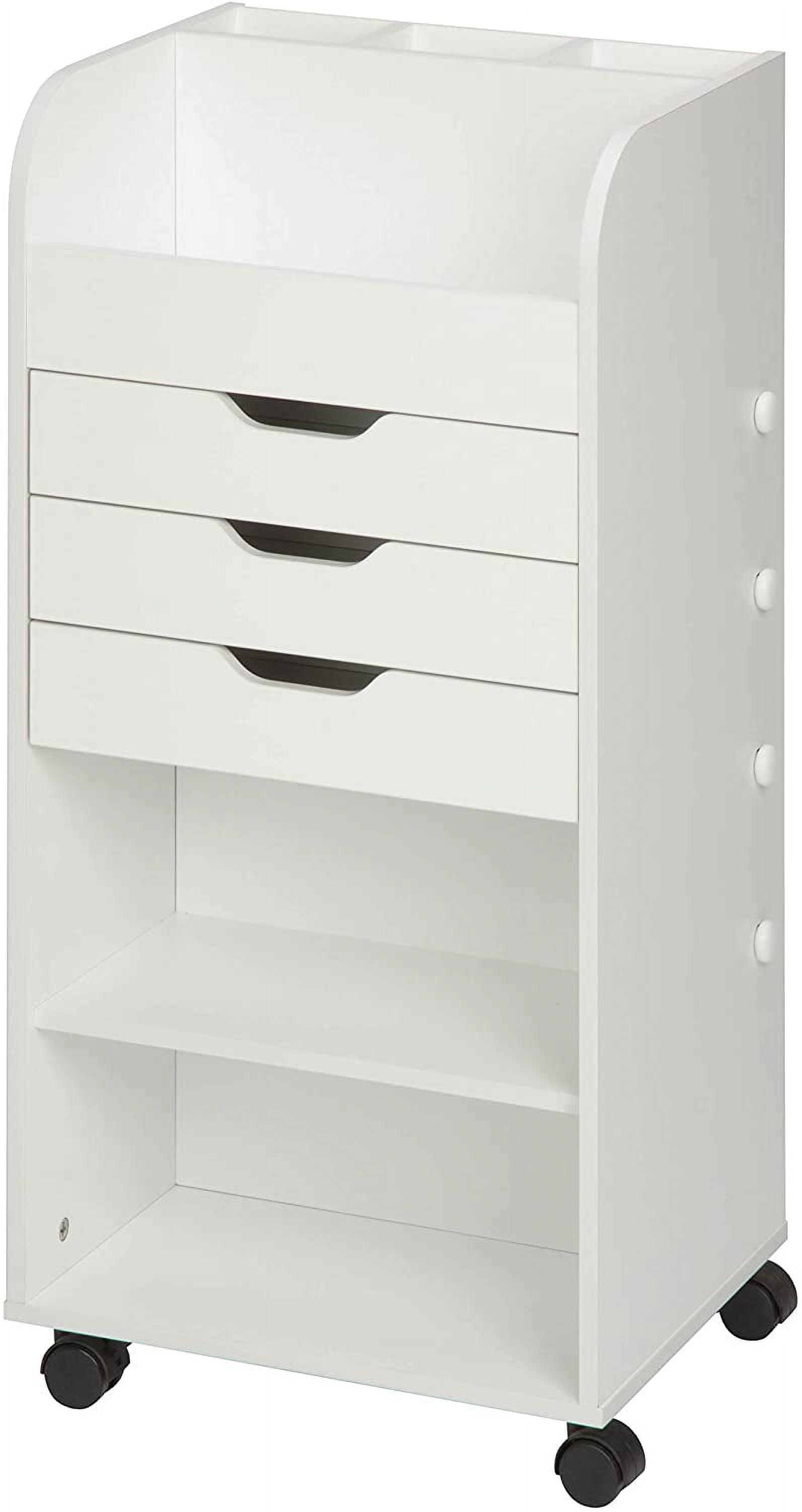 Honey-Can-Do 3-Drawer Particleboard Craft Storage Cart, White