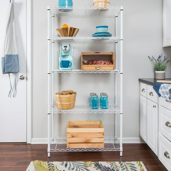 Honey Can Do 5-Tier Metal Height-Adjustable Shelving Unit (36" W X 72" H x 16" D)