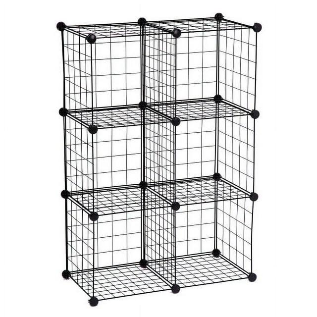 Honey-Can-Do 6 Pack Modular Mesh Storage Cubes Black (985456HCD) SHF-09484