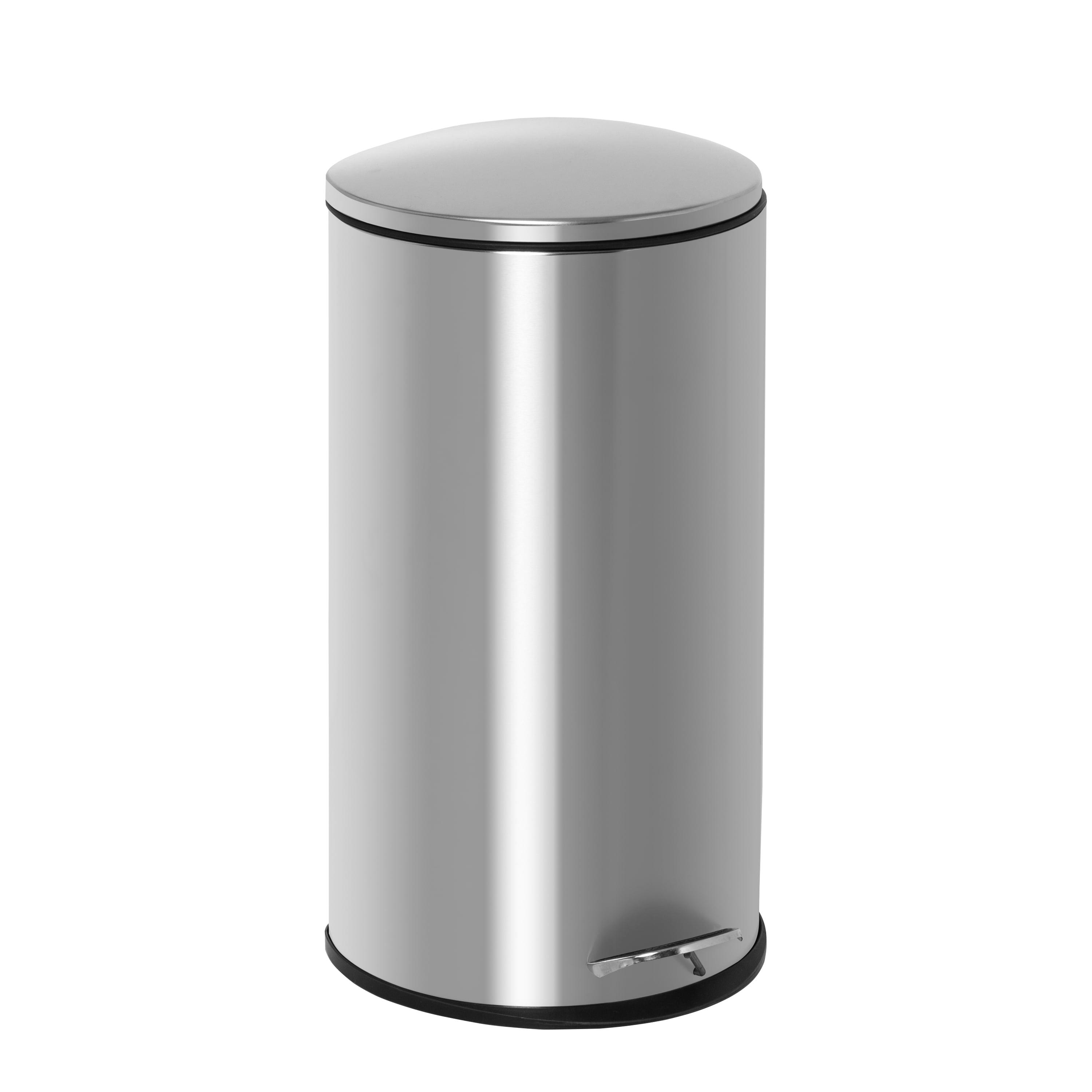 Honey-Can-Do 30L Silver Stainless Steel Step-On Trash Can