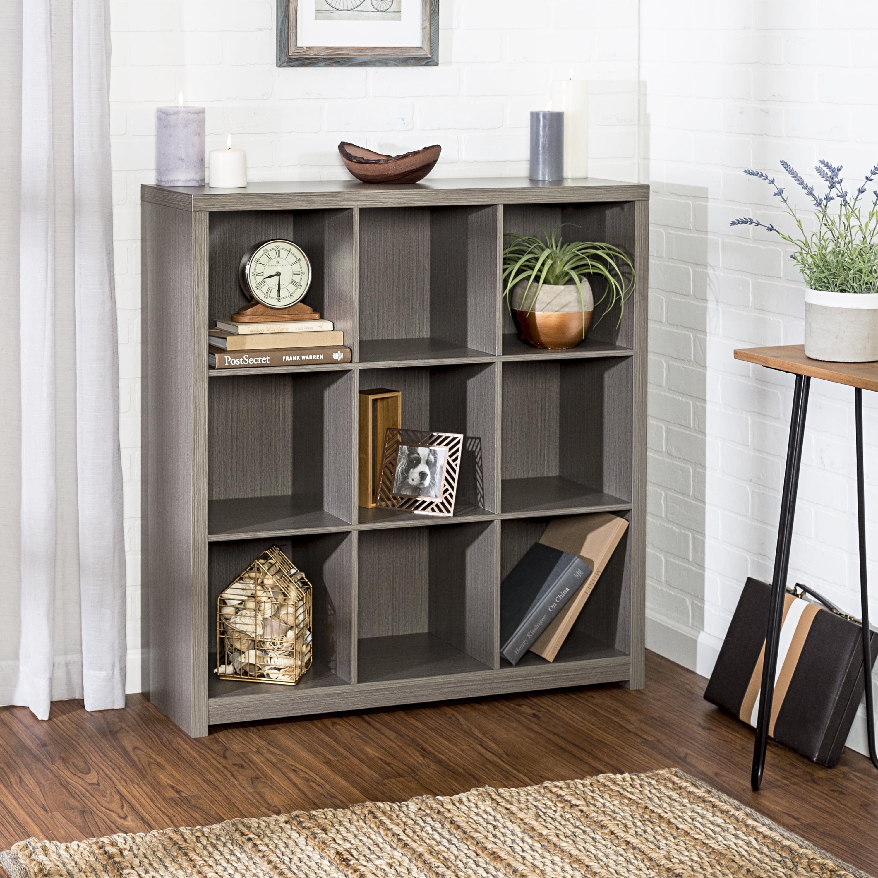 Premium Gray Laminate 9-Cube Organizer Shelf, 42 in