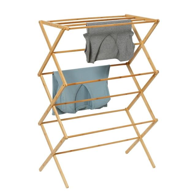 Honey-Can-Do Bamboo Folding Laundry Clothes Drying Rack, Natural