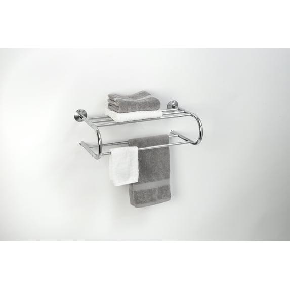 Honey-Can-Do Wall Mount Towel Rack Chrome : Microfiber, Machine Washable, Non-Slip Backing