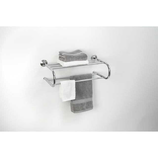 Honey-Can-Do Wall Mount Towel Rack Chrome : Microfiber, Machine Washable, Non-Slip Backing