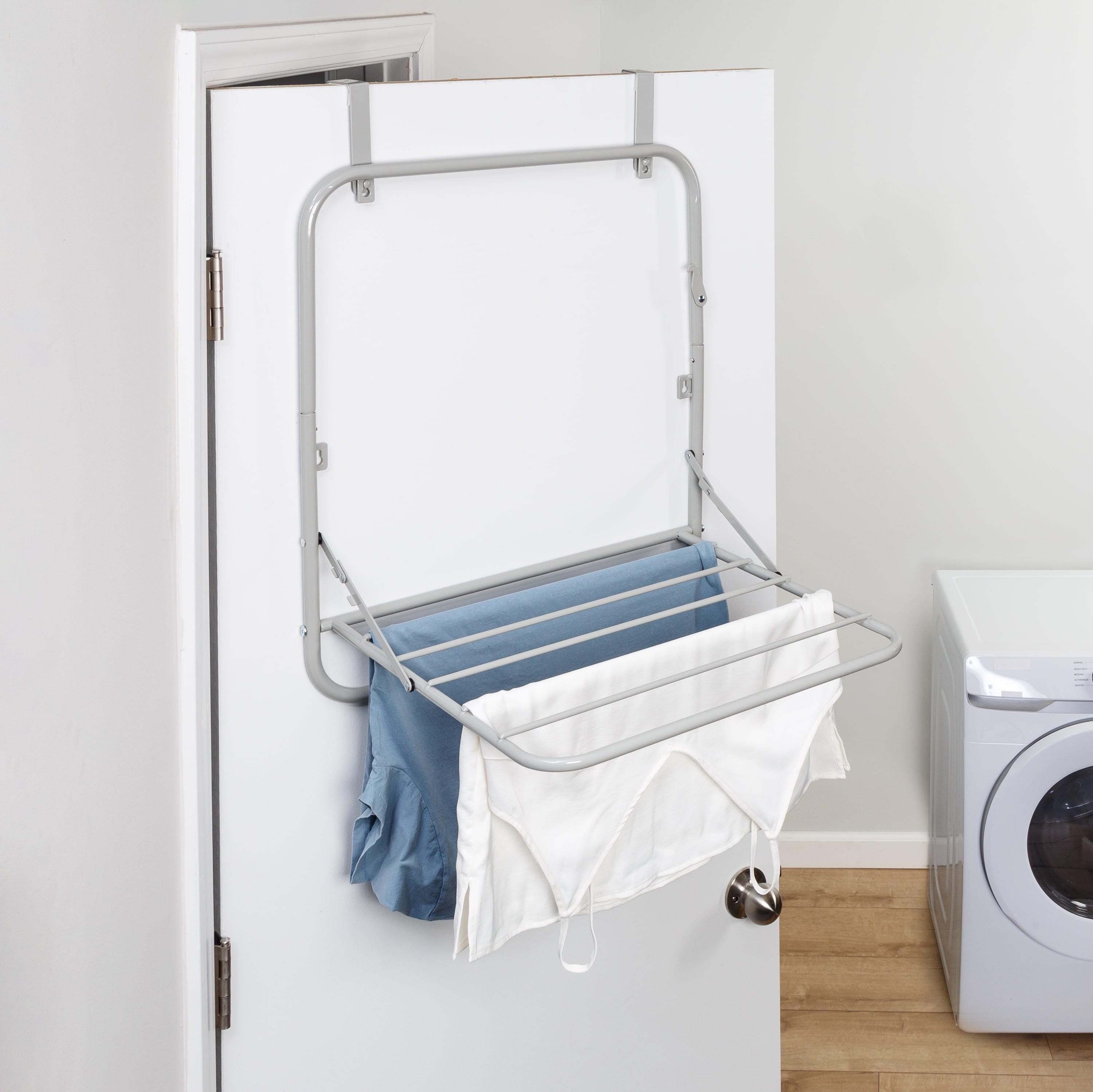 Gray Collapsible Over-the-Door Wall-Mounted Drying Rack