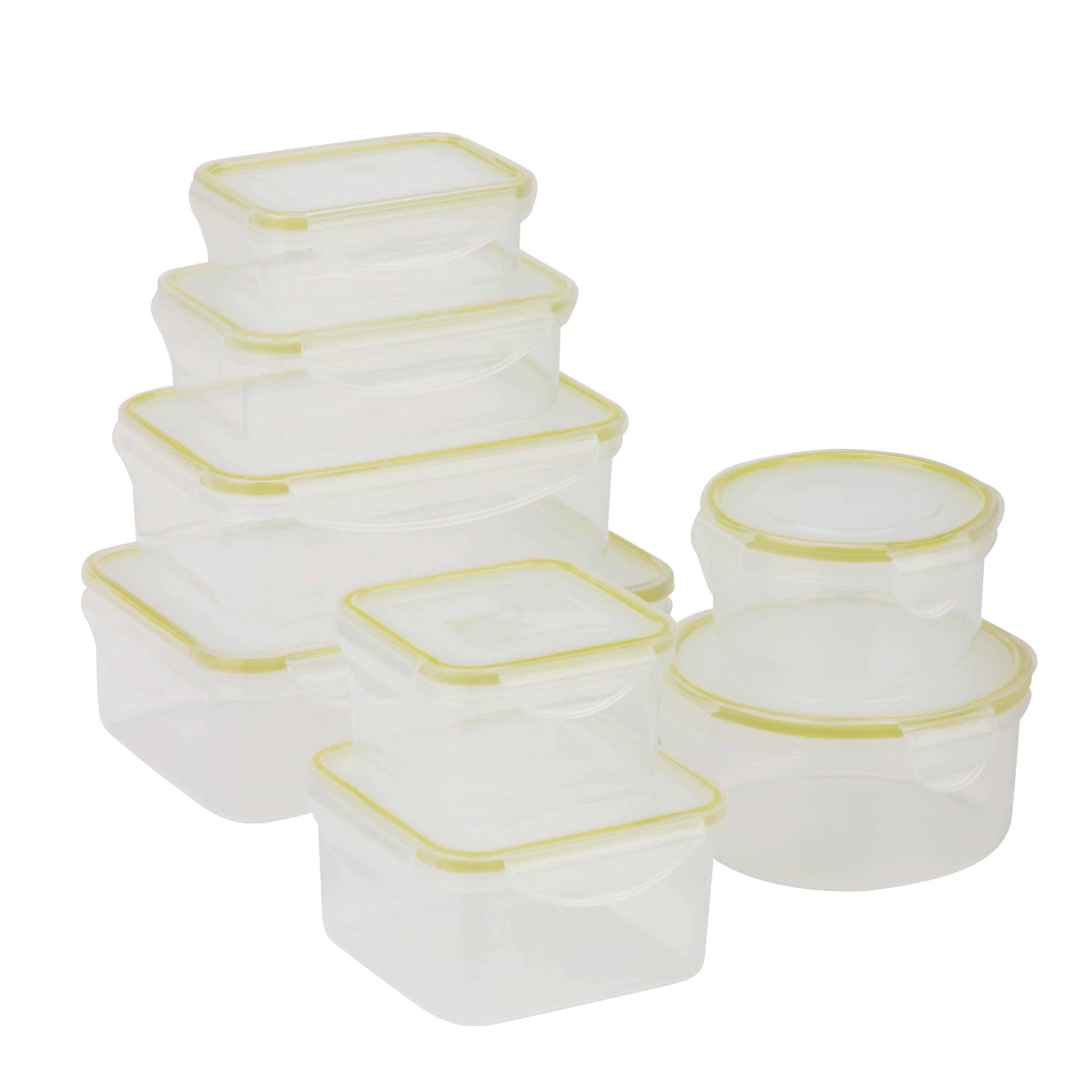 16-Piece Clear BPA-Free Plastic Food Storage Container Set