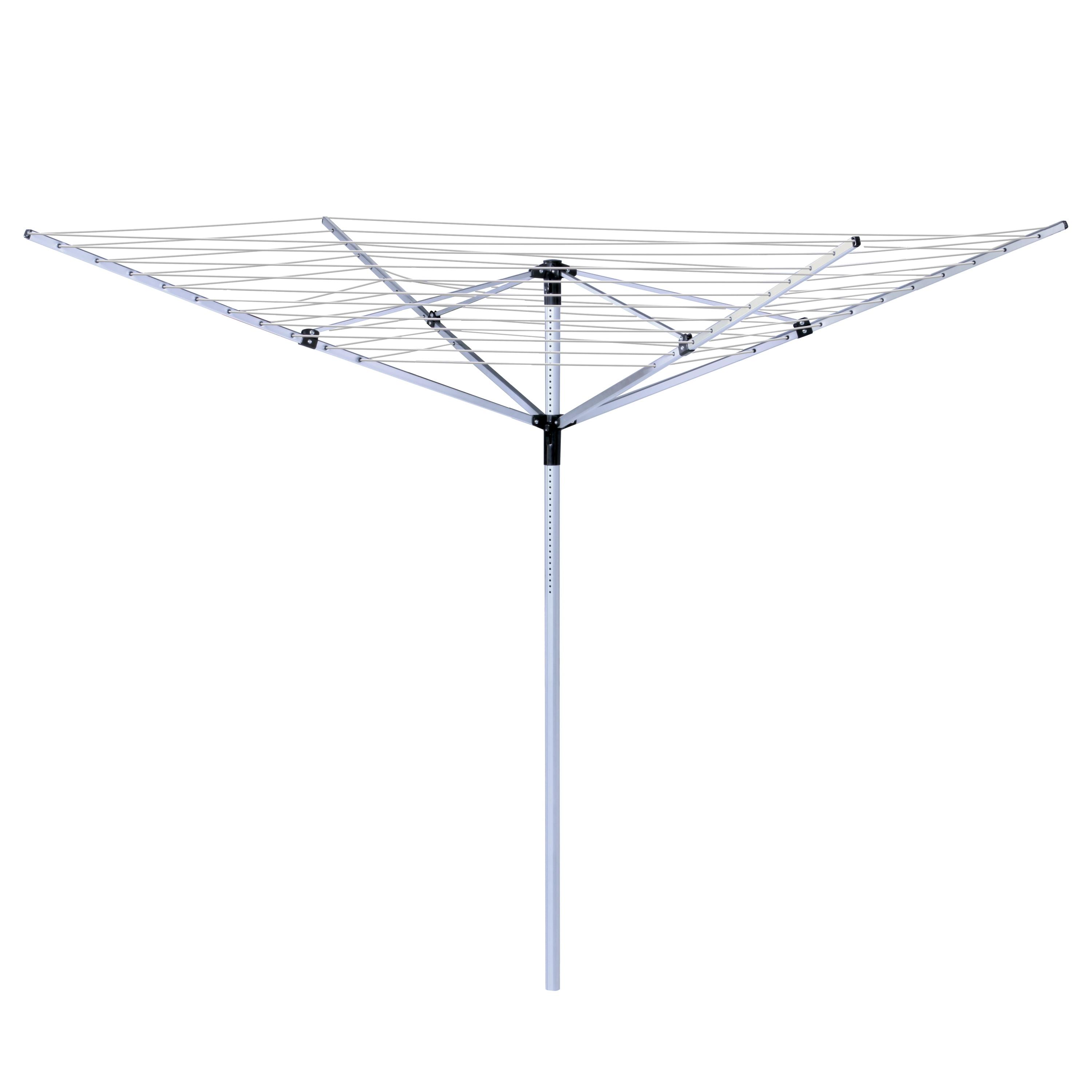 Silver Aluminum Outdoor Umbrella Dryer with 165ft Line