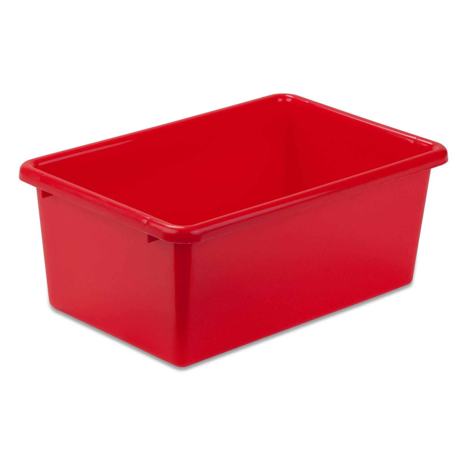 Honey-Can-Do Small Lightweight Plastic Storage Bin, Red